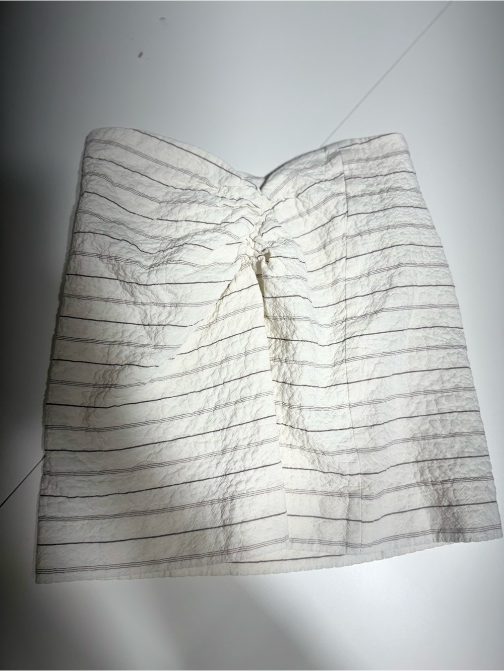 Zara Cream Striped Knot-Front Top